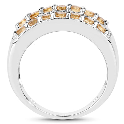 Bague de fiançailles en argent sterling avec citrine véritable de 3,08 carats