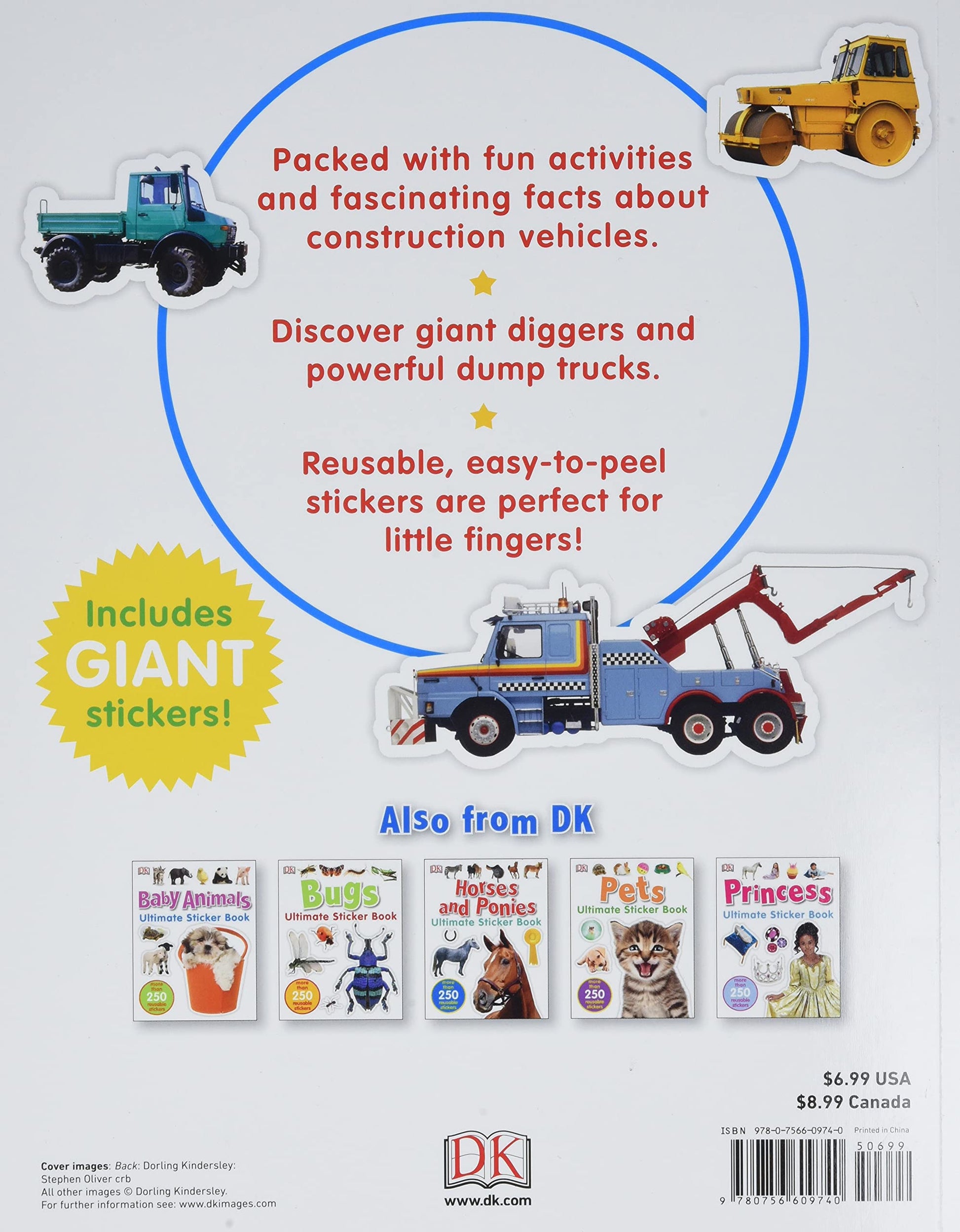Construction Adventure Sticker Book: Diggers & Dumpers with 60+ Reusable Stickers - Korvel