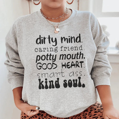 Caring Friend Potty Mouth Good Heart Sweatshirt