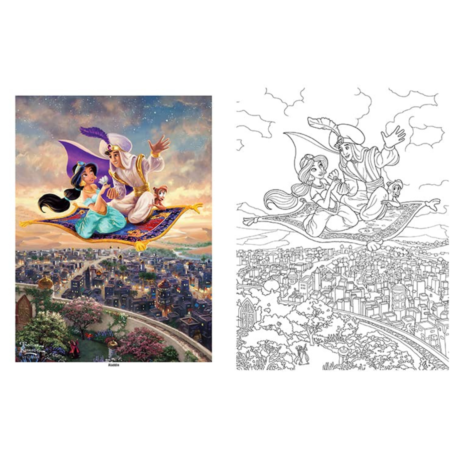 Enchanting Disney Princess Coloring Book by Thomas Kinkade Studios (Spiral Bound) - Korvel
