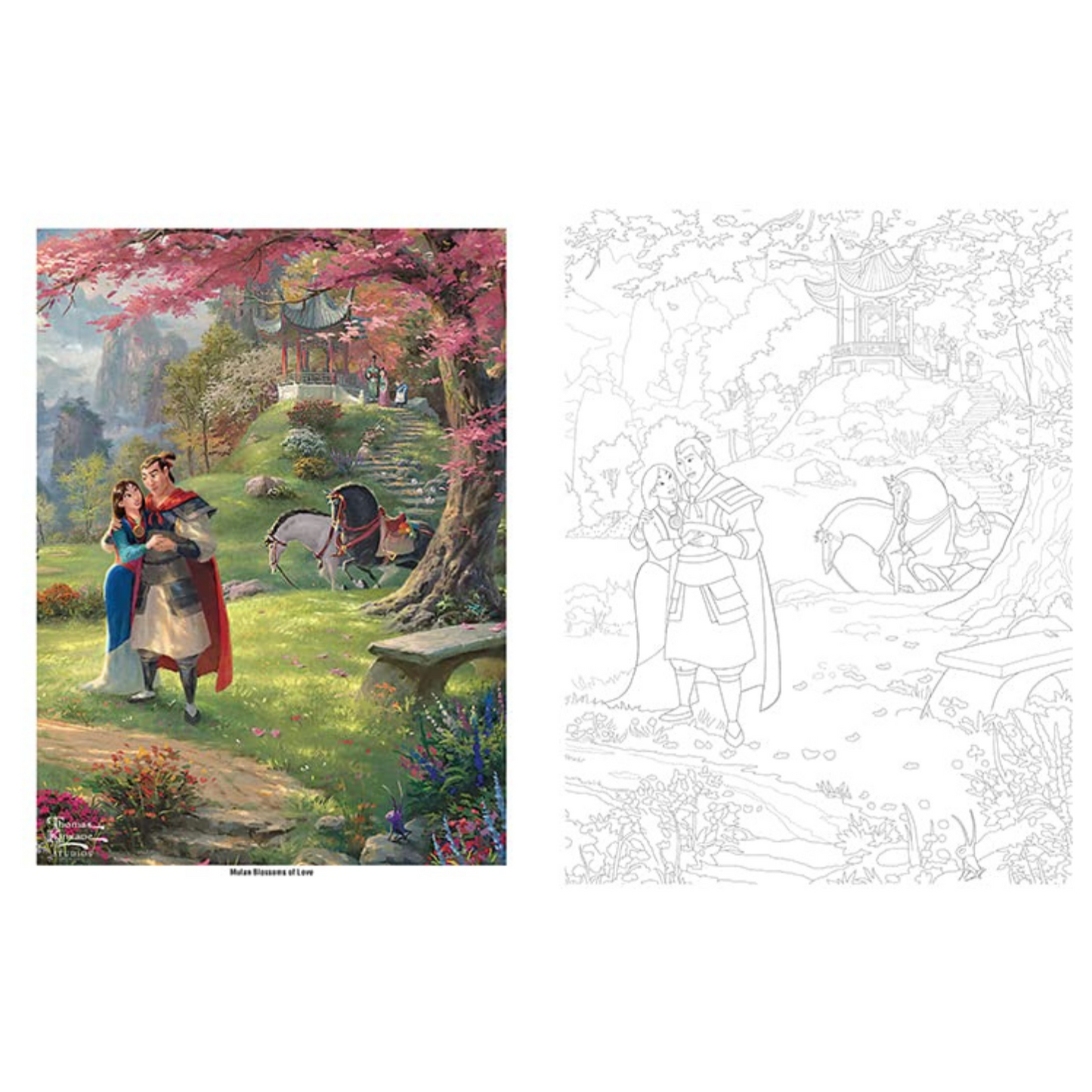 Enchanting Disney Princess Coloring Book by Thomas Kinkade Studios (Spiral Bound) - Korvel