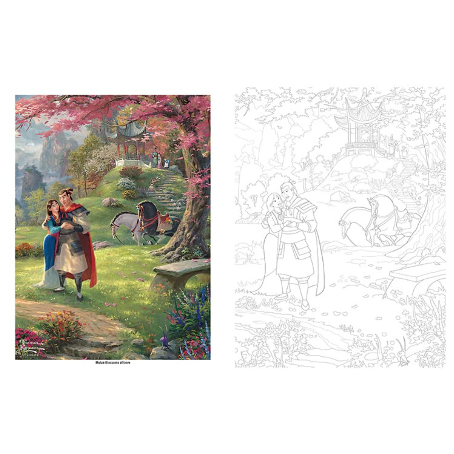 Enchanting Disney Princess Coloring Book by Thomas Kinkade Studios (Spiral Bound) - Korvel
