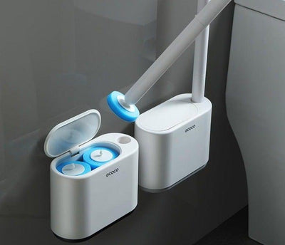 Premium Wall-Mounted Toilet Brush with Flexible Silicone Bristles