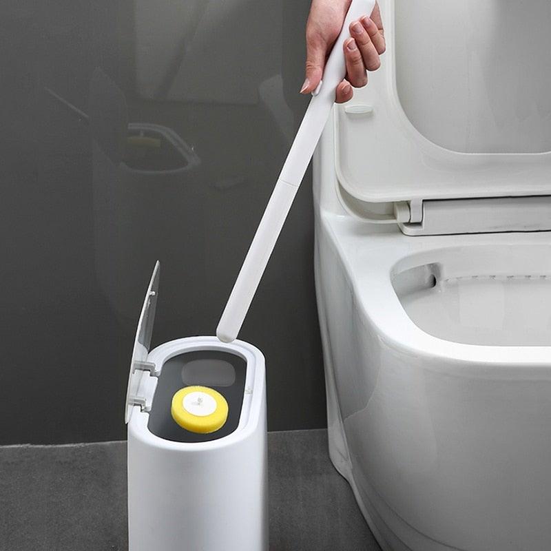 Brosse de Toilette Murale Premium avec Poils en Silicone Flexible