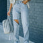 Distressed Asymmetric Waist Jeans - Korvel