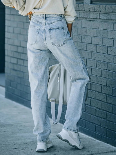 Distressed Asymmetric Waist Jeans - Korvel
