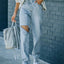 Distressed Asymmetric Waist Jeans - Korvel