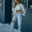 Distressed Asymmetric Waist Jeans - Korvel