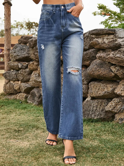 Distressed Jeans with Pockets - Korvel