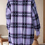 Distressed Plaid V-Neck Long Sleeve Sweater Dress