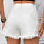 Distressed Raw Hem High Rise Denim Shorts