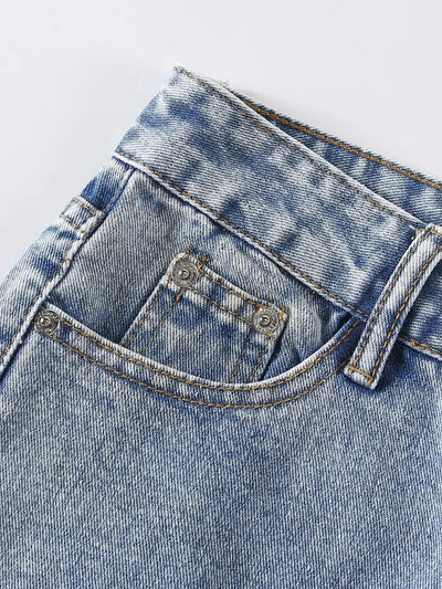 Distressed Raw Hem Jeans - Korvel