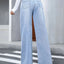 Distressed Raw Hem Wide Leg Jeans - Korvel