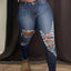 Distressed Skinny Jeans with Pockets - Korvel