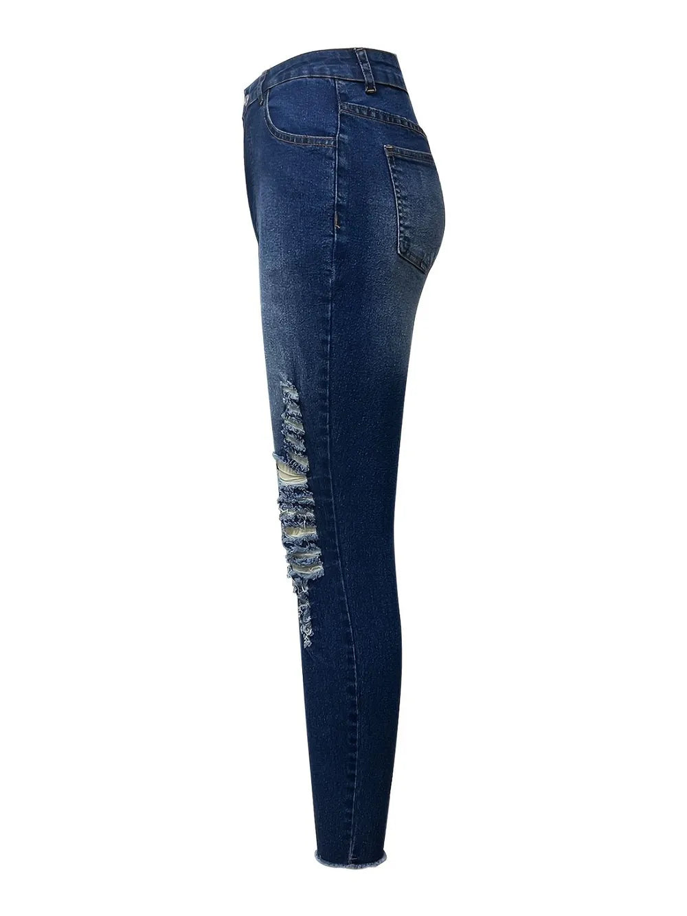 Distressed Skinny Jeans with Pockets - Korvel