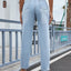 Distressed Straight Jeans with Pockets