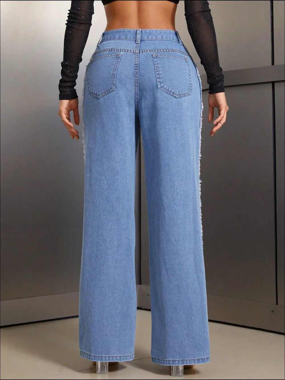Distressed Wide Leg Jeans - Korvel