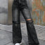 Distressed Wide Leg Jeans with Pockets - Korvel