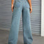 Distressed Wide Leg Jeans with Pockets - Korvel