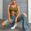 Distressed Wide Leg Jeans with Pockets - Korvel