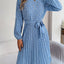 Ditsy Floral Tie Waist Pleated Dress - Korvel