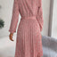 Ditsy Floral Tie Waist Pleated Dress - Korvel