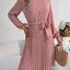 Ditsy Floral Tie Waist Pleated Dress - Korvel