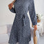 Ditsy Floral Tie Waist Pleated Dress - Korvel
