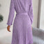 Ditsy Floral Tie Waist Pleated Dress - Korvel
