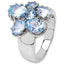 3.56 Carat Blue Topaz Cluster Ring in Sterling Silver