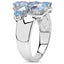 3.56 Carat Blue Topaz Cluster Ring in Sterling Silver