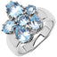 3.56 Carat Blue Topaz Cluster Ring in Sterling Silver