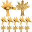 Ensemble de 12 anneaux de serviette en blé - Supports en métal doré mat