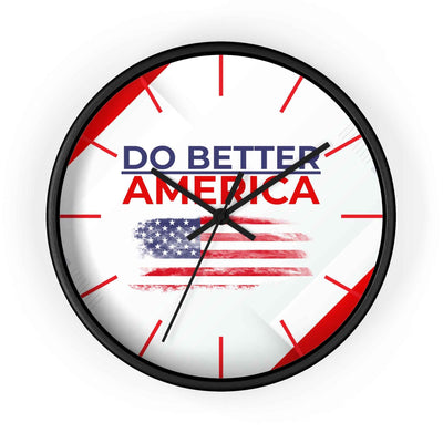 Do Better America Patriotic Silent Wall Clock – 10" Wood Frame