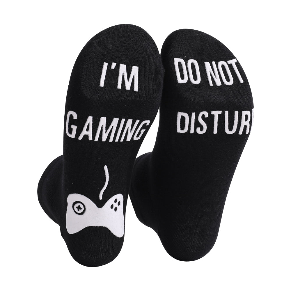 DO NOT DISTURB Short Socks Glue Letter Printing Socks Men's Mid-Tube Game Socks - Korvel