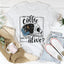 Cozy Skull Tee - Does This Coffee Make Me Look Alive - Korvel