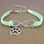Bracelet Charme Amour Infini avec Empreinte de Patte de Chien