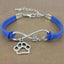 Bracelet Charme Amour Infini avec Empreinte de Patte de Chien