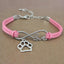 Bracelet Charme Amour Infini avec Empreinte de Patte de Chien