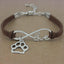 Bracelet Charme Amour Infini avec Empreinte de Patte de Chien