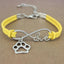 Bracelet Charme Amour Infini avec Empreinte de Patte de Chien