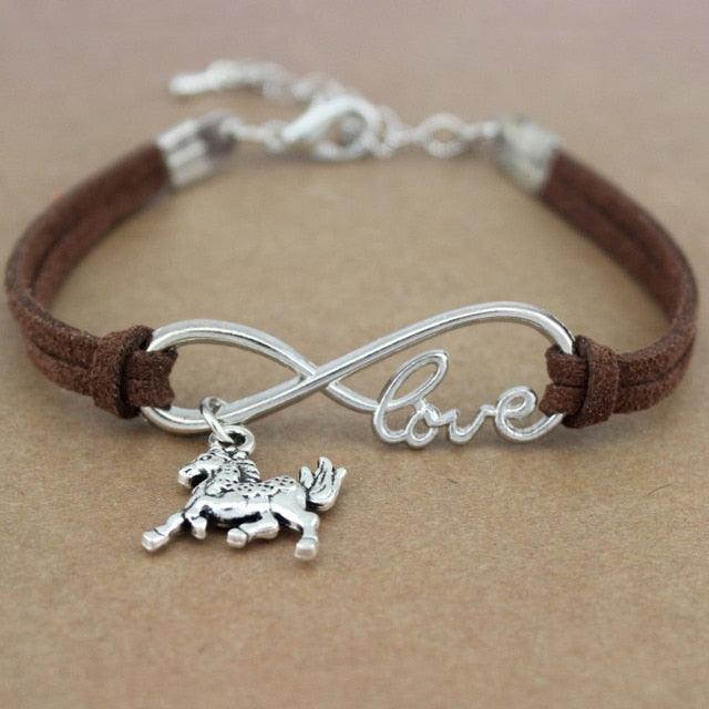 Bracelet Charme Amour Infini avec Empreinte de Patte de Chien