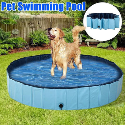 Foldable Dog Swimming Pool - Premium PVC Pet Bathing Tub