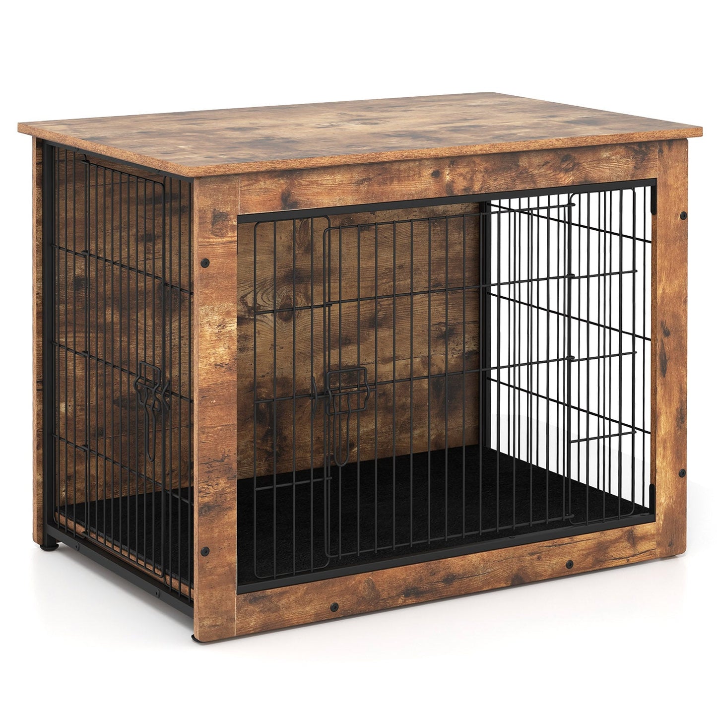 Meuble de caisse pour chien Gbruno avec coussin et double portes - 33 pouces