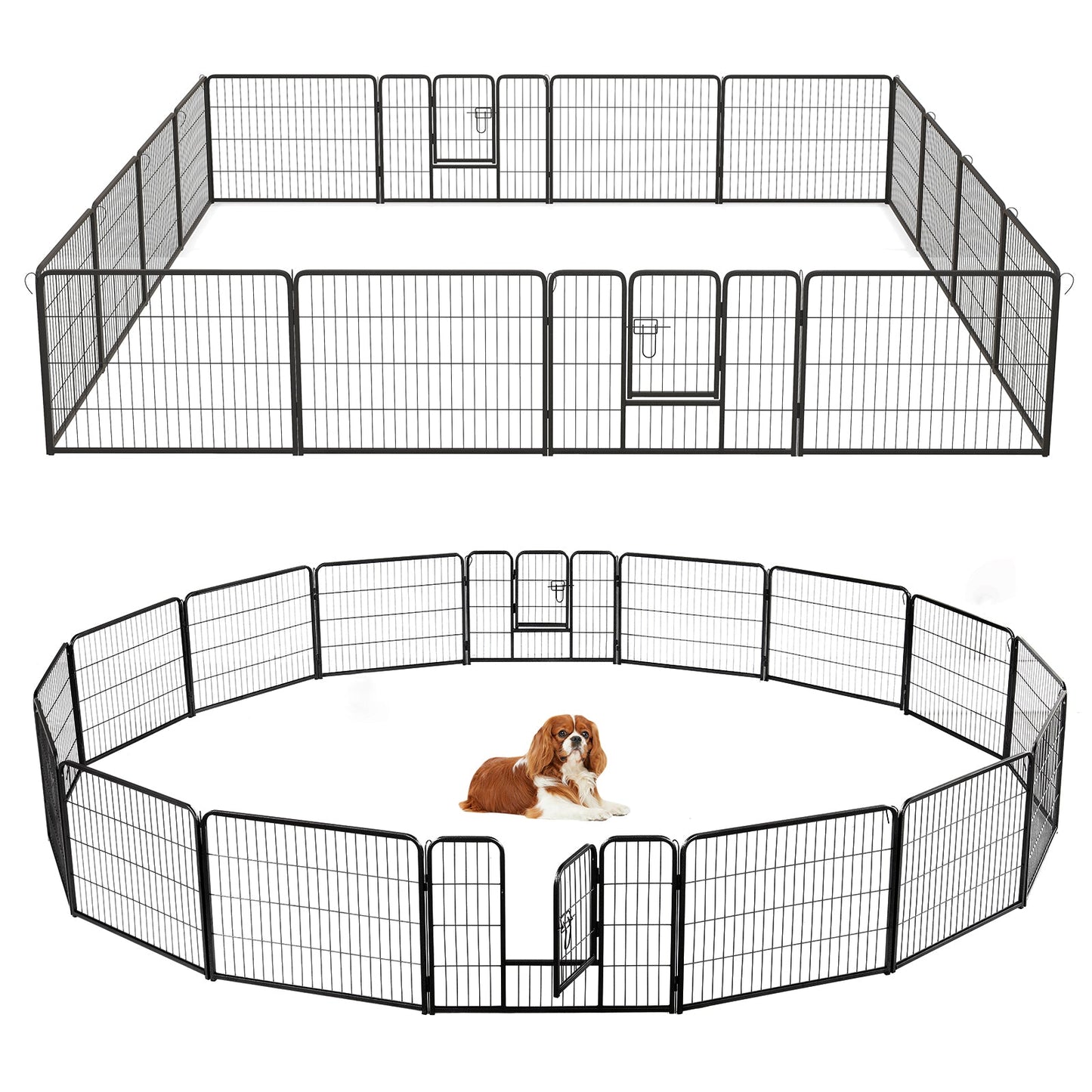 Panel de Juego para Perros de 16 Piezas con Cerradura y Gran Puerta - 24 Pulgadas