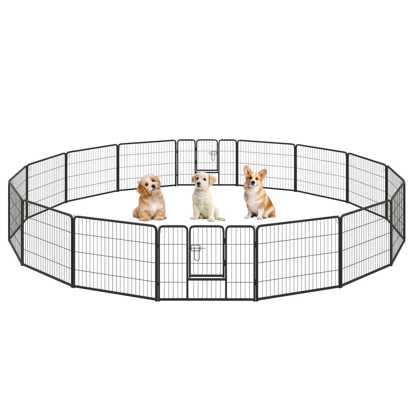 Panel de Juego para Perros de 16 Piezas con Cerradura y Gran Puerta - 24 Pulgadas