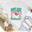 Don't Stop Believin' Pink Santa Tee