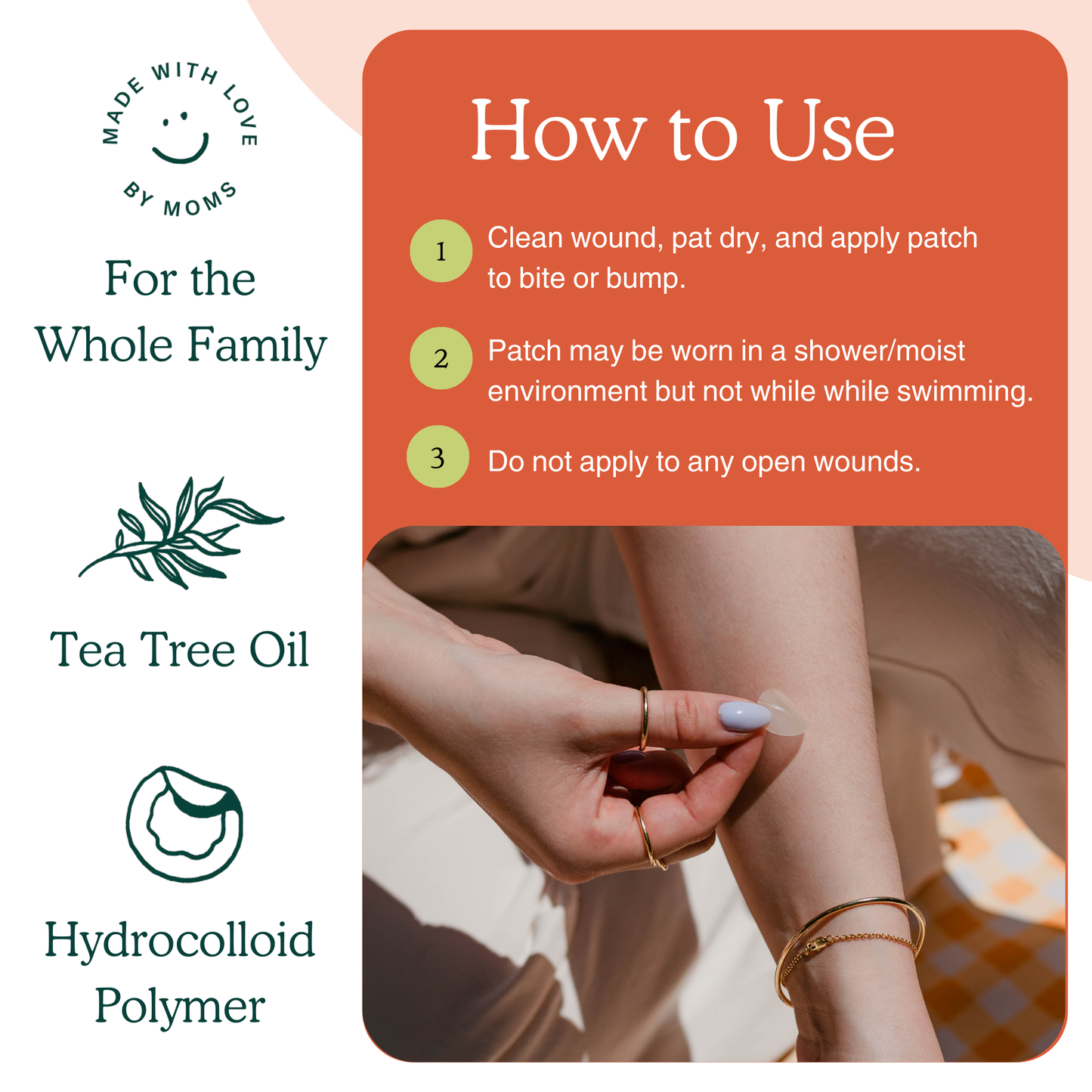 Patchs anti-démangeaisons – Hydrocolloïde à l'arbre à thé et à l'aloe vera