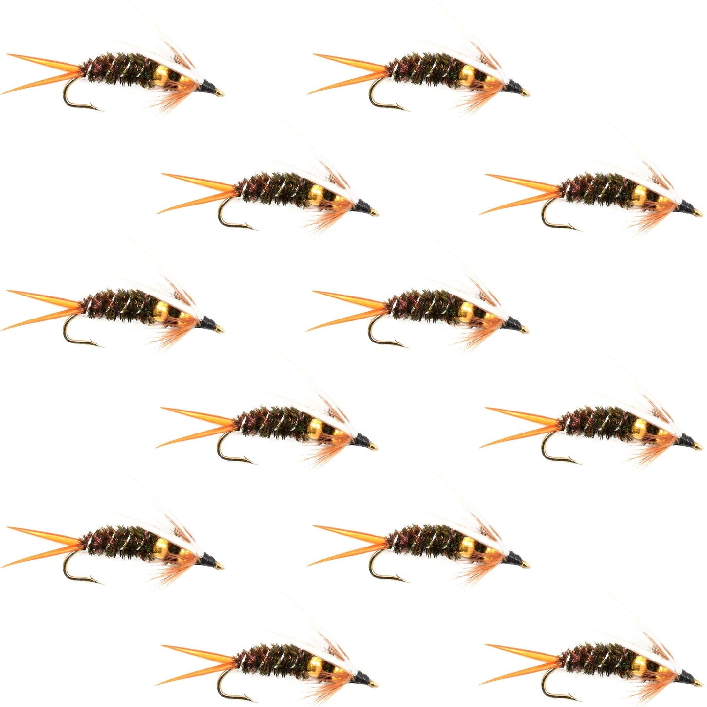 Mouches Nymphe Prince à Double Perle - Taille 8 (Paquet de 12)