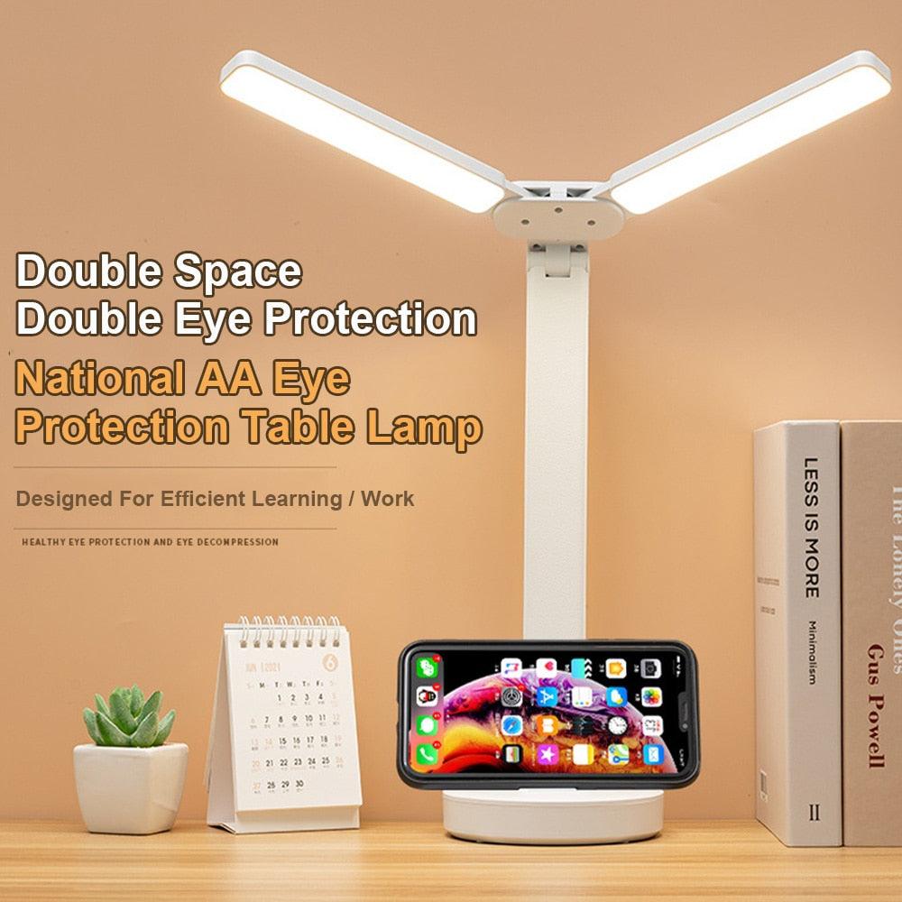 Lámpara de lectura LED plegable de doble tapa para estudio y decoración